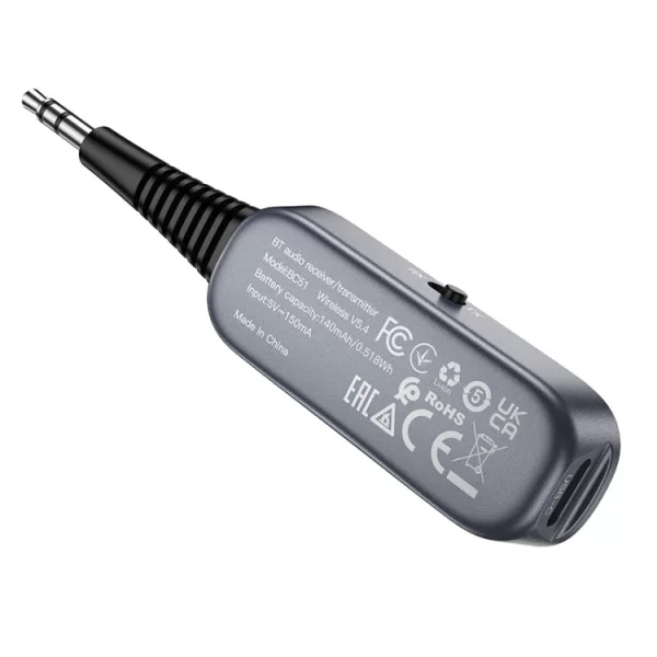 FM Modulator Borofone BC51 Clear way AUX BT audio receiver/transmitter [Metal-Gray]